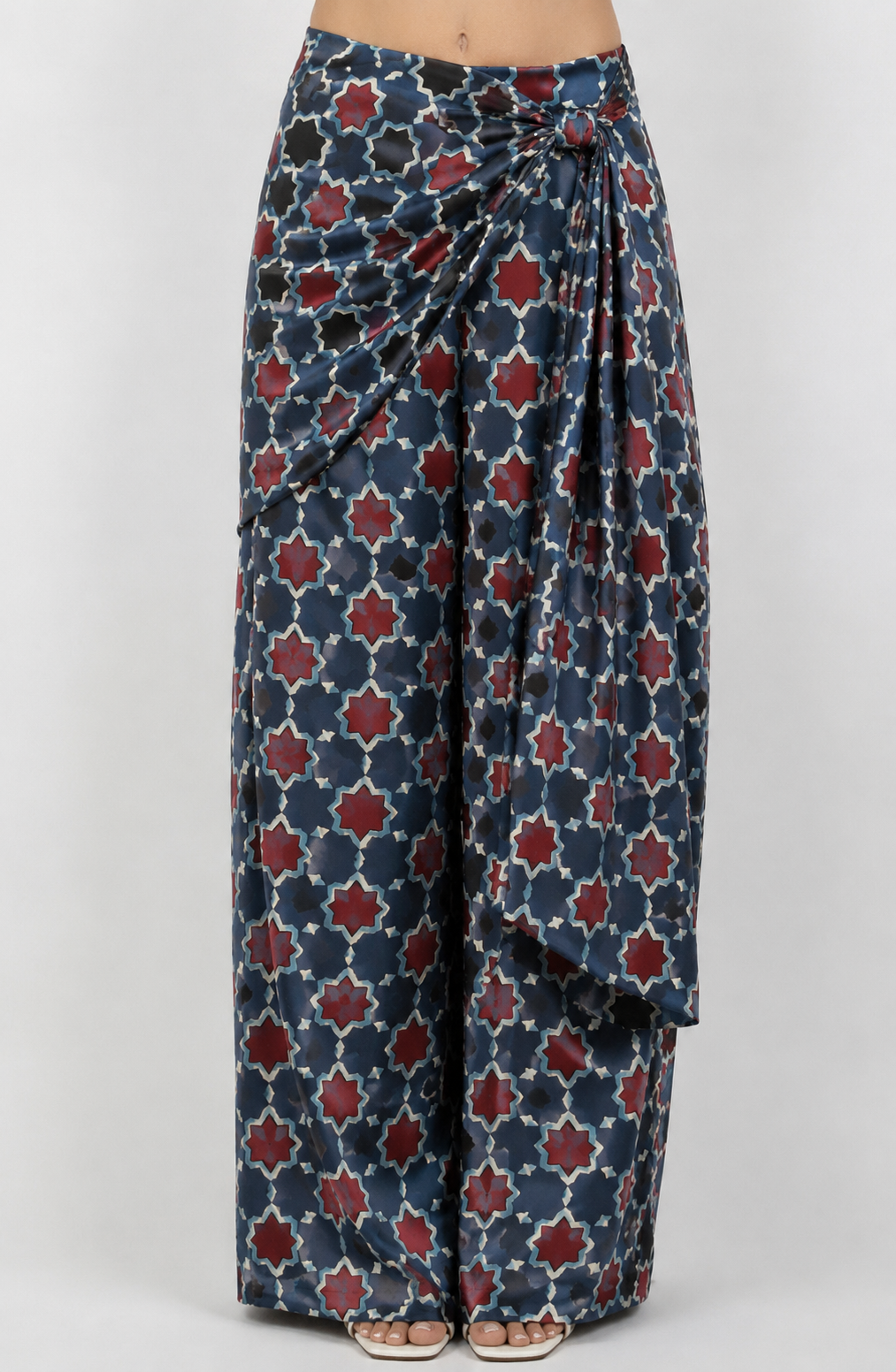 Ajrakh scarf drape pants