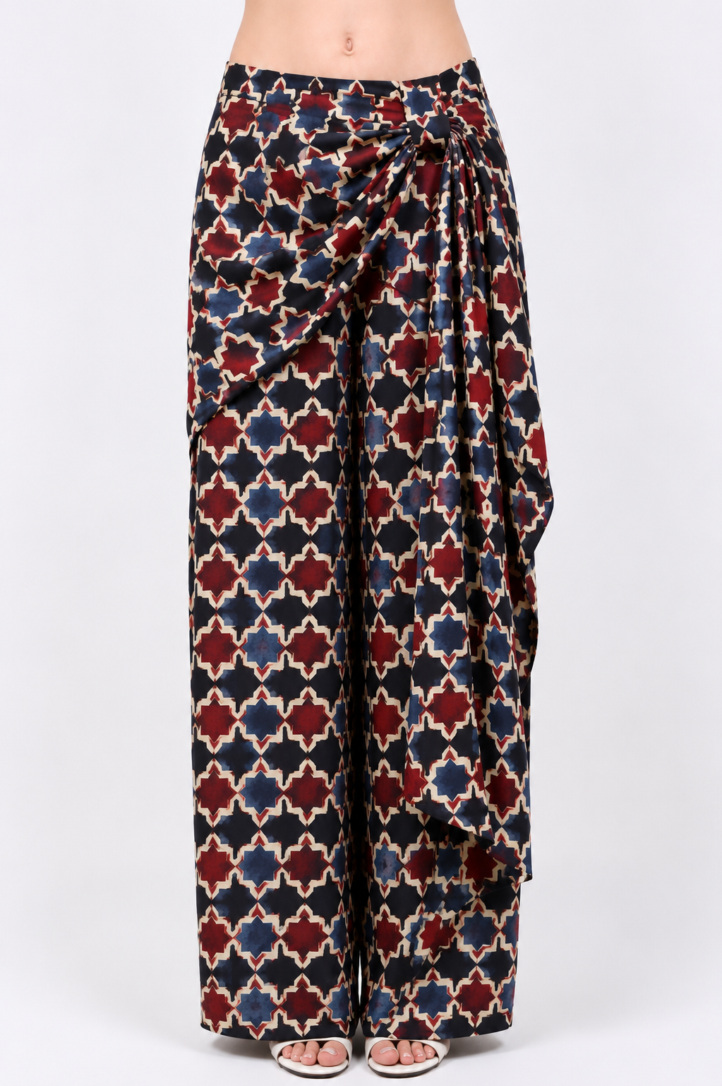 Ajrakh scarf drape pants