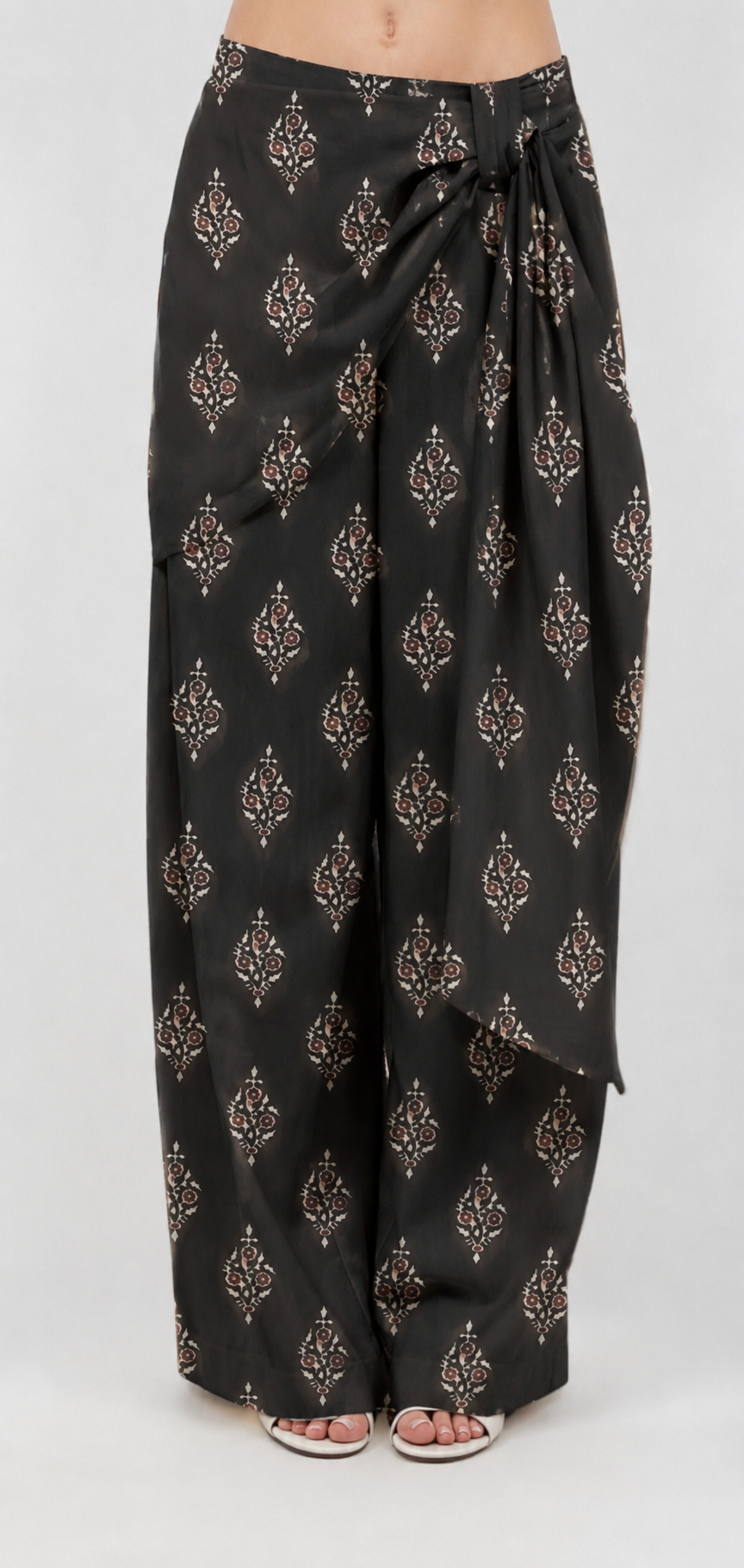 Ajrakh scarf drape pants