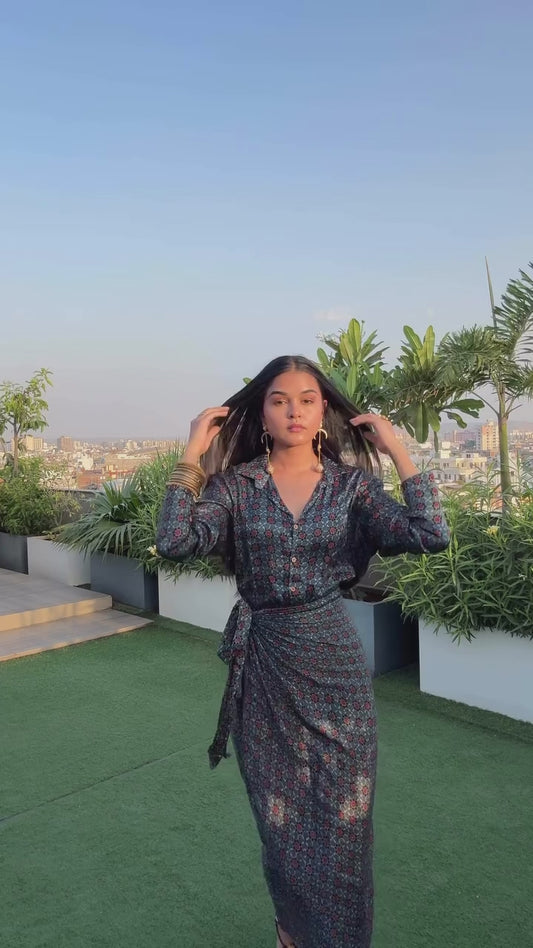 AJRAKH SHIRT & WRAP SKIRT